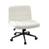 Oikiture Armless Office Desk Chair Boucle White
