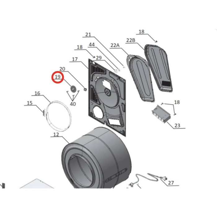 Dryer Bearing Housing Cover 4055690715, Suits Electrolux, Westinghouse, Simpson