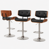 Artiss Bar Stools X3 Kitchen Counter Chair Gas Lift Swivel PU Cherry Black