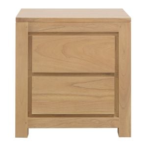 Amsterdam Solid White Cedar 2-Drawer Bedside Table (Natural)