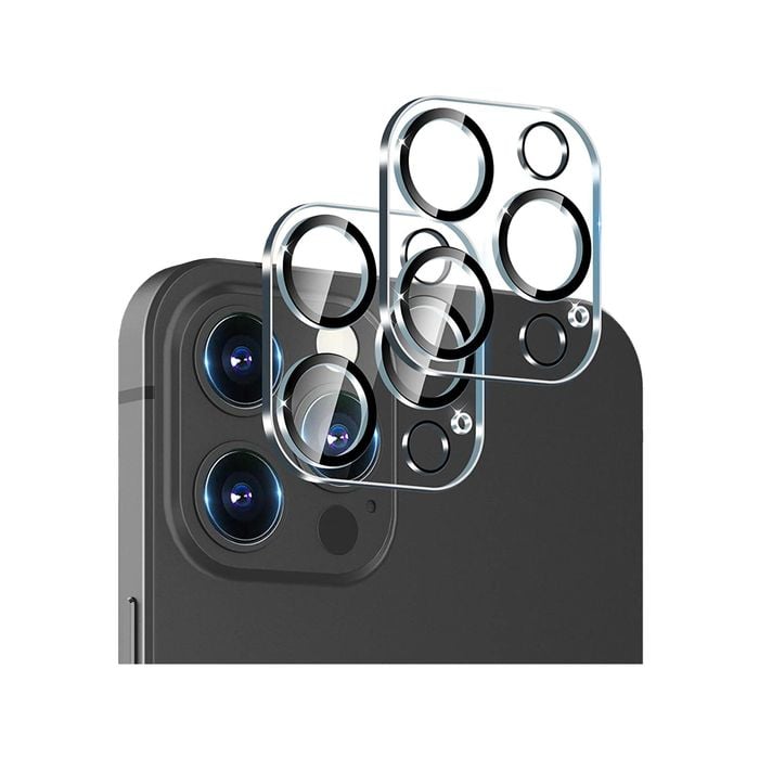 2 Pack MEZON iPhone 15 Pro Max (6.7") Full Cover Camera Lens Tempered Glass