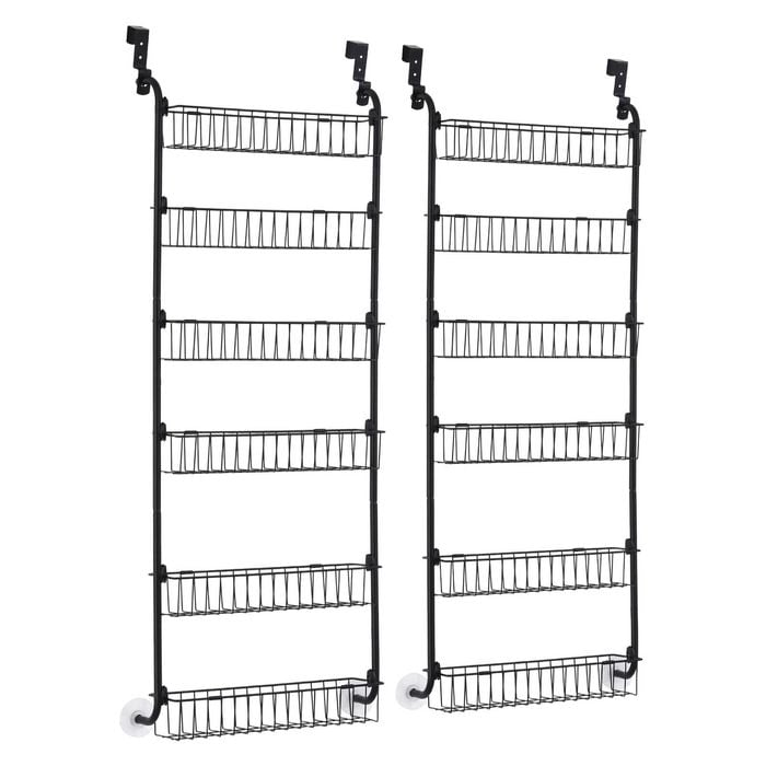 2x Artiss Over Door Storage 6 Tier Organiser Metal Black