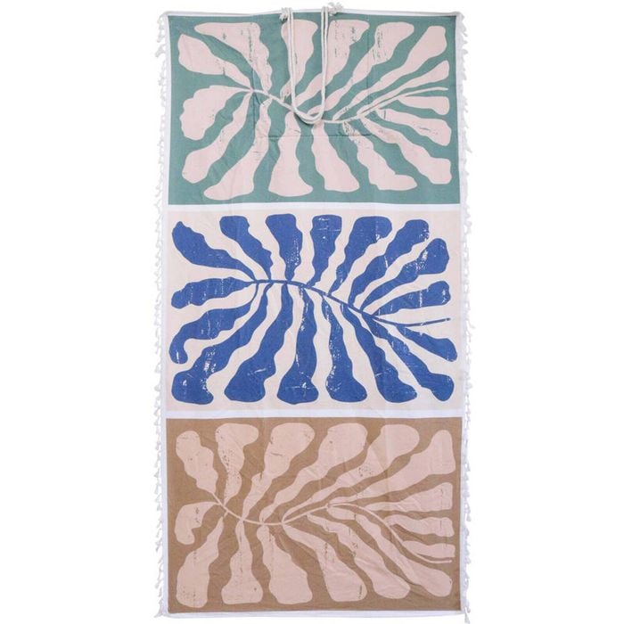LVD Microfibre Beach Absorbent Floral Pattern Towel In Bag 90x180cm Trio
