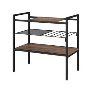 Costway 3-tier Console Table Entryway Display Table Sofa Sidetable W/removable Top Panel&mesh Shelf