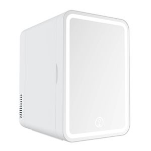 YOPOWER 8L Mini Skincare Fridge with Dimmable LED Light Mirror White