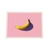 Galrie Stunning Minimal Banana Fine Art Print for Modern Decor, Wood Frame, 70 x 100cm (28 x 40inch)