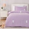 Jack & Ava Nibbles The Bunny Embroidered Kids Quilt Cover Set Lilac King Single Bed
