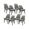 Shelby Set of 8 Dining Chair Genuine Leather Solid Rubber Wood Frame