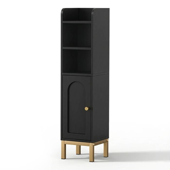 Artiss Bathroom Storage Cabinet 84cm Black