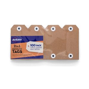 Avery 2-in-1 Kraft Tag (Pack of 100) (Brown)