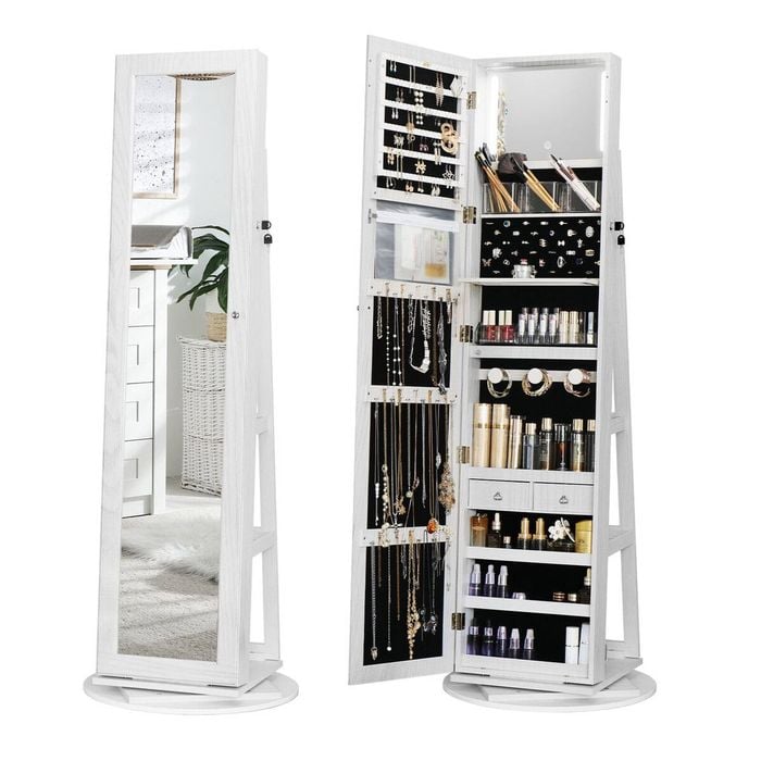 Luxsuite White 3 In 1 Rotating Jewellery Storage Shelf