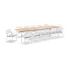 Bay Gallery Furnitire Austin Table 12 Kansas Chairs White & Olefin Grey Cushions