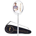 Li-Ning BladeX 200R Carbon Fibre Strung Badminton Racquet with Full Cover | Size: 4U (83gm) | White-Blue