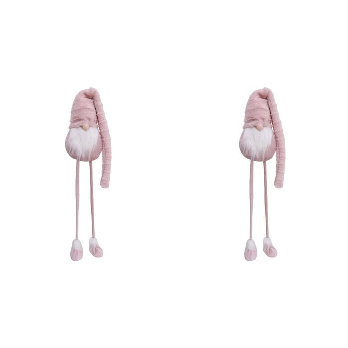 2x LVD Gnome Large Santa Pink Decorative Sculpture Home/Lounge Christmas Decor