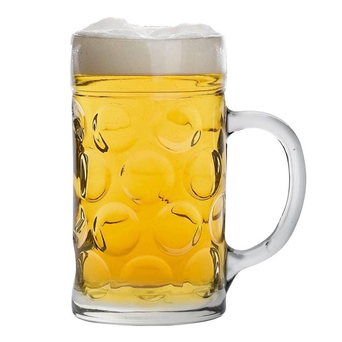 Rink Drink German Beverage Stein Glass - 1.3l (2 Pint) Large Dimpled Mug Tankard With Handle Oktoberfest Style Glass