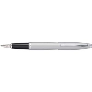 Cross Calais Fountain Pen Writing/singing Stationery Medium Nib Satin Chrome
