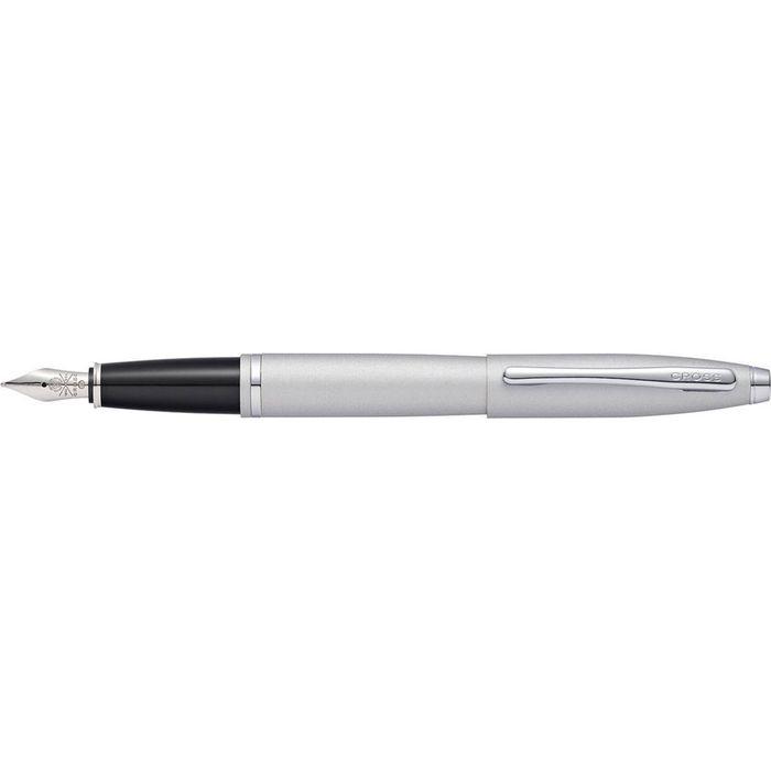 Cross Calais Fountain Pen Writing/singing Stationery Medium Nib Satin Chrome