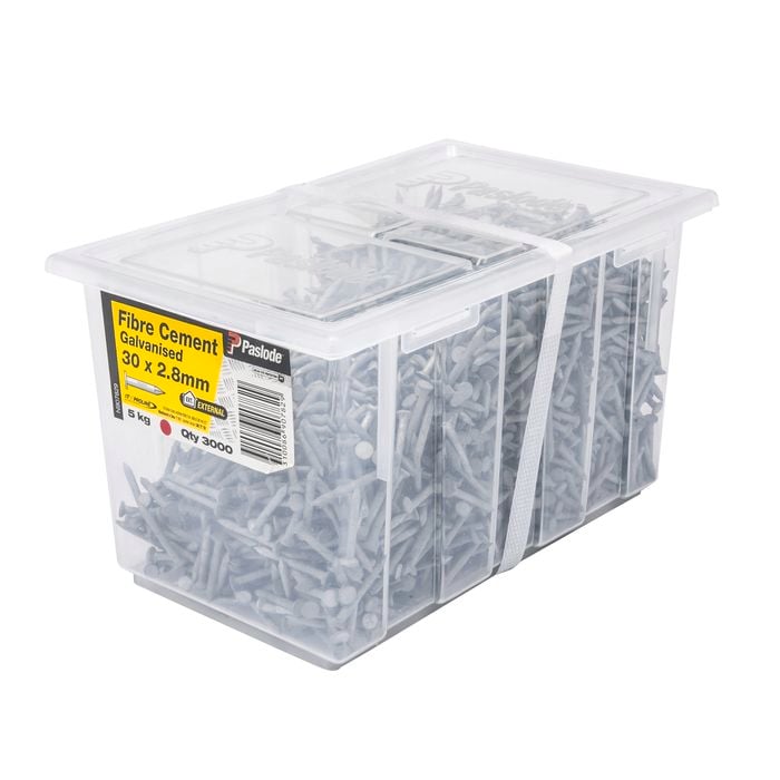Paslode 30 x 2.8mm 5kg Galvanised Fibre Cement Nails - 3000 Pack