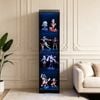 Ufurniture 160cm Display Cabinet With Led And Glass Doors 4-tier Hallway Shelves Cabinet Bookshelf Storage Organizer Black