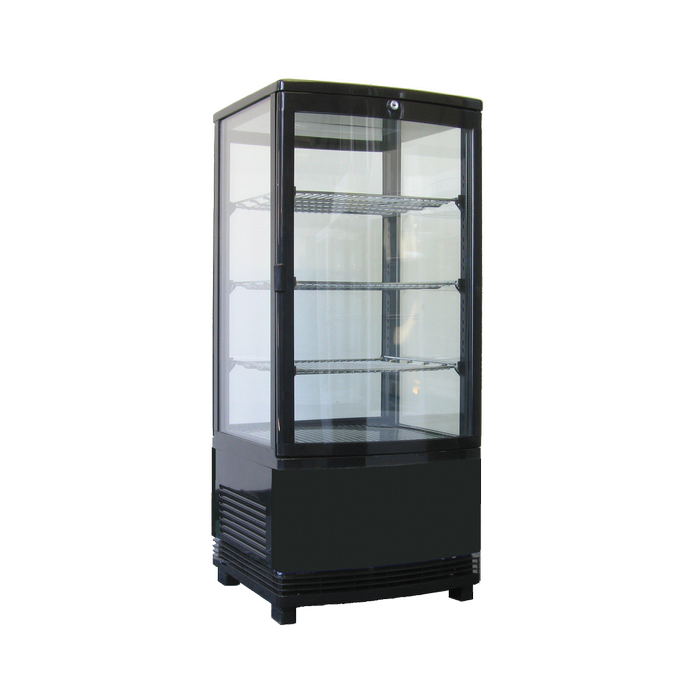 Exquisite Counter Top Display Refrigerators Black With 4 Corner Led 86 Litre