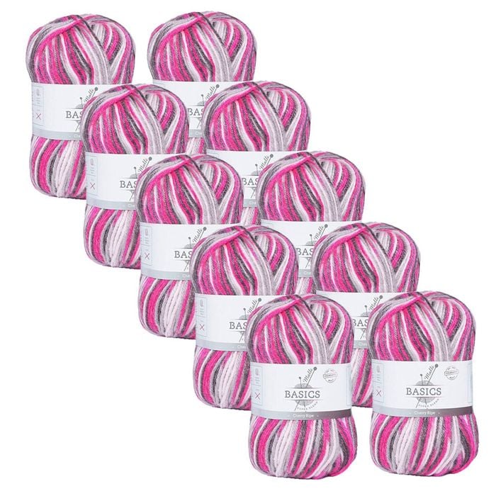 10x Malli 100g Blend Basic Poly/acrylic Cherry Ripe Multi Colour Yarn