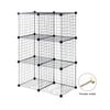 Costway 6-cube Gird Wire Storage Cabinet Modular Shelf Foldable Bookcase - Black
