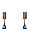 2pcs Beechwood & Silicone Slotted Turner Navy