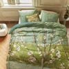 Bedding House X Van Gogh King Peach Trees Green Cotton Sateen Quilt Cover Set