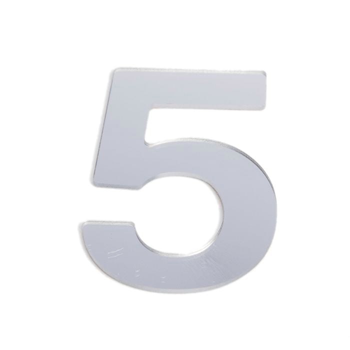 Sandleford 25mm Silver Self Adhesive House Number 5