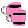 Adjustable Polyester Ankle Straps For Cable Machine Kickbacks (2 Pack) Pink