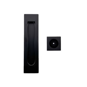 Schlage 180mm Matte Black Flush Pull and 30 x 30mm Finger Pull Set