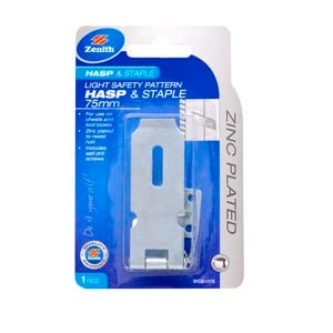 Zenith 75mm Zinc Plated Light Safety Pattern Hasp And Staple
