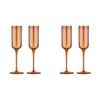 2x 2pc Tempa Verity Champagne Crystal Glass Set - Amber