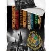 Harry Potter Hogwarts House Flags Quilt Cover Set - Single Bed