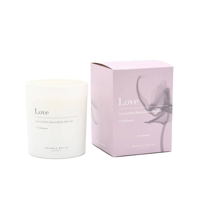 Bramble Bay Love Candle Peony Violet Jasmine and Wild Rose Scented Inspirational