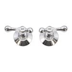 Shaw & Mason Chrome 1/4 Turn Lever Wall Top Assembly - Pair