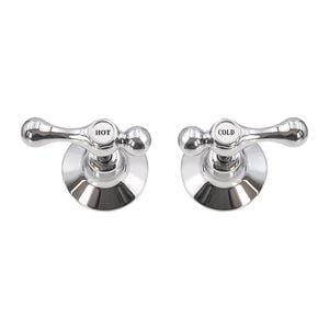 Shaw & Mason Chrome 1/4 Turn Lever Wall Top Assembly - Pair