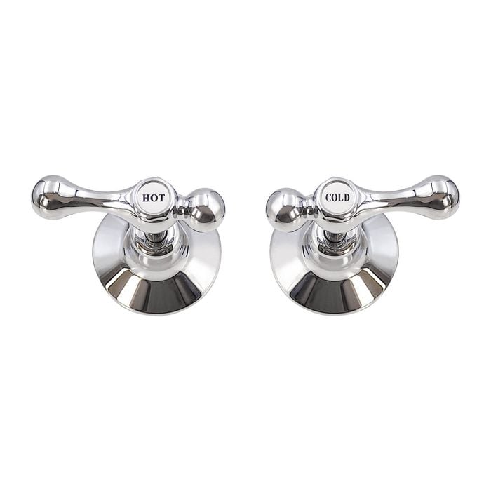 Shaw & Mason Chrome 1/4 Turn Lever Wall Top Assembly - Pair