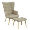 Artiss Armchair Lounge Chair Ottoman Accent Beige