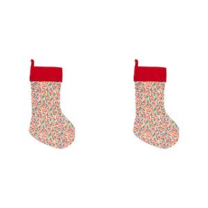 2PK Annabel Trends Xmas Stocking Wall Decor Hanging Christmas Holiday Confetti