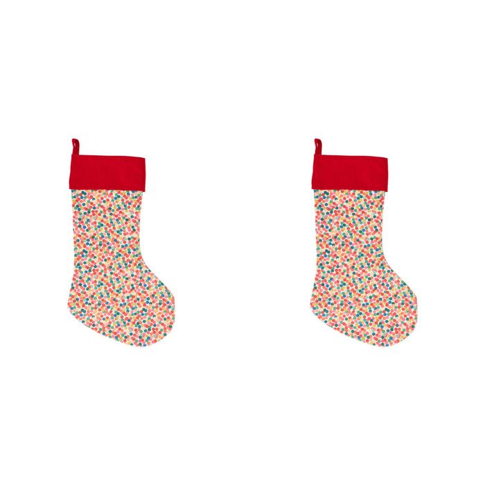 2PK Annabel Trends Xmas Stocking Wall Decor Hanging Christmas Holiday Confetti
