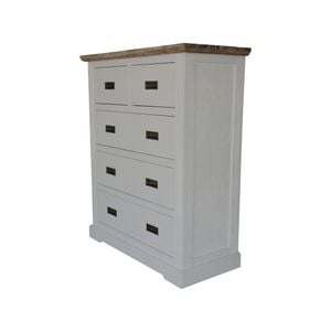 Fiona Tallboy 5 Chest of Drawers Bed Storage Cabinet Stand White Grey