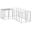 vidaXL Dog Kennel Silver 4.84 m² Steel Outdoor Puppy Enclosure Dog Cage House