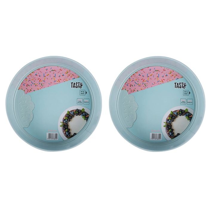 Tasty Springform Non-Stick Cake Pan Round 24cm Light Blue 2 Pack
