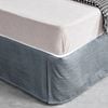 CottonMore Bed Skirt Valance Corrugated Seersucker Pattern Silver Grey - Queen