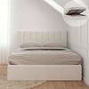Ormond King Ivory White Boucle Gas Lift Storage Bed Frame