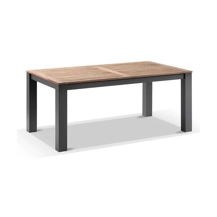 Balmoral 1.8M Outdoor Rectangle Aluminium Teak Top Dining Table