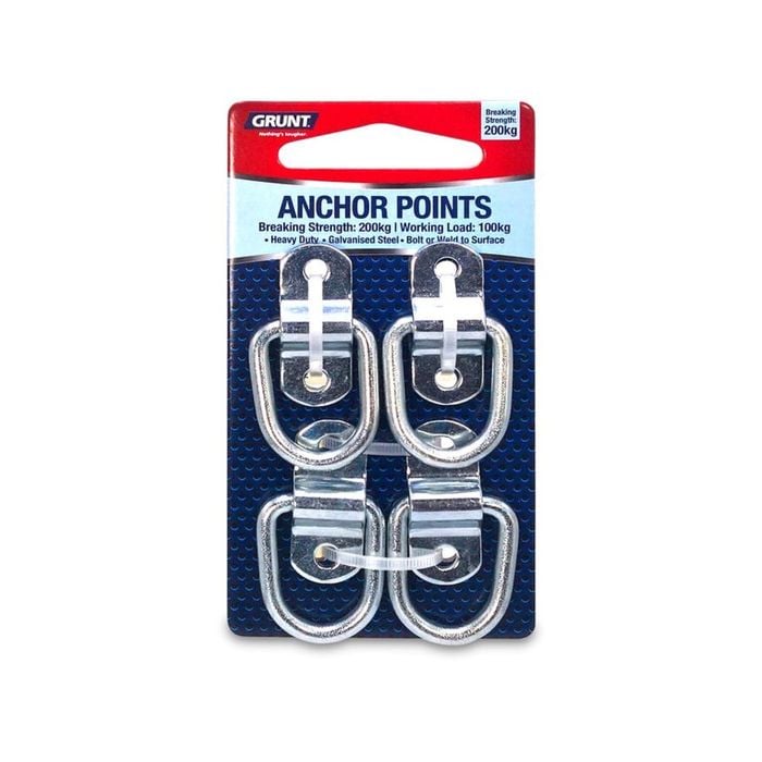 Grunt Galvanised D Ring Anchor Points - 4 Pack