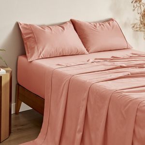 Serene 400TC Bamboo Cotton Sateen Sheet Set Clay - Super King Bed