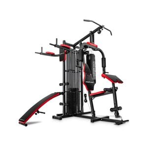 PROFLEX Red Multi Station Home Gym Set with 148lbs Plates & Boxing Bag - M9500